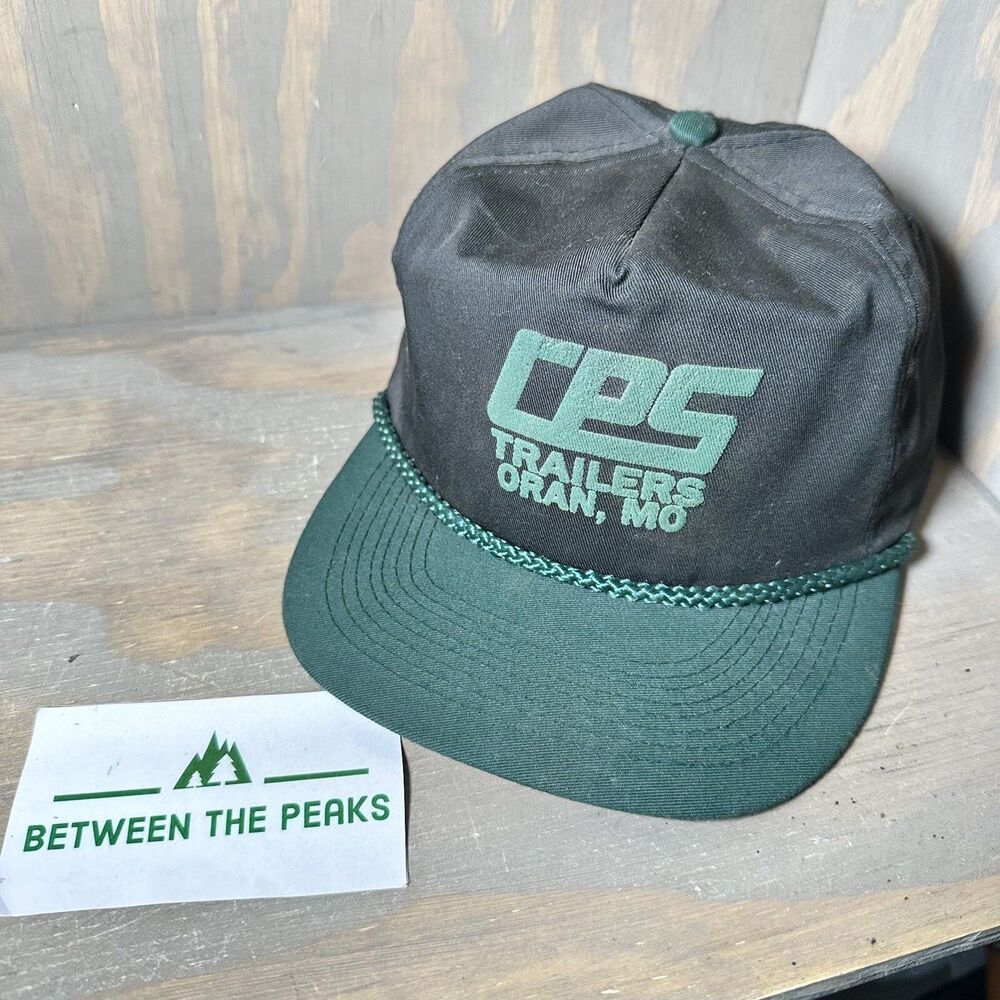 Otto Cap Vintage SnapBack Hat Black Green CRS Trailers Oran, MO Vtg Adjustable